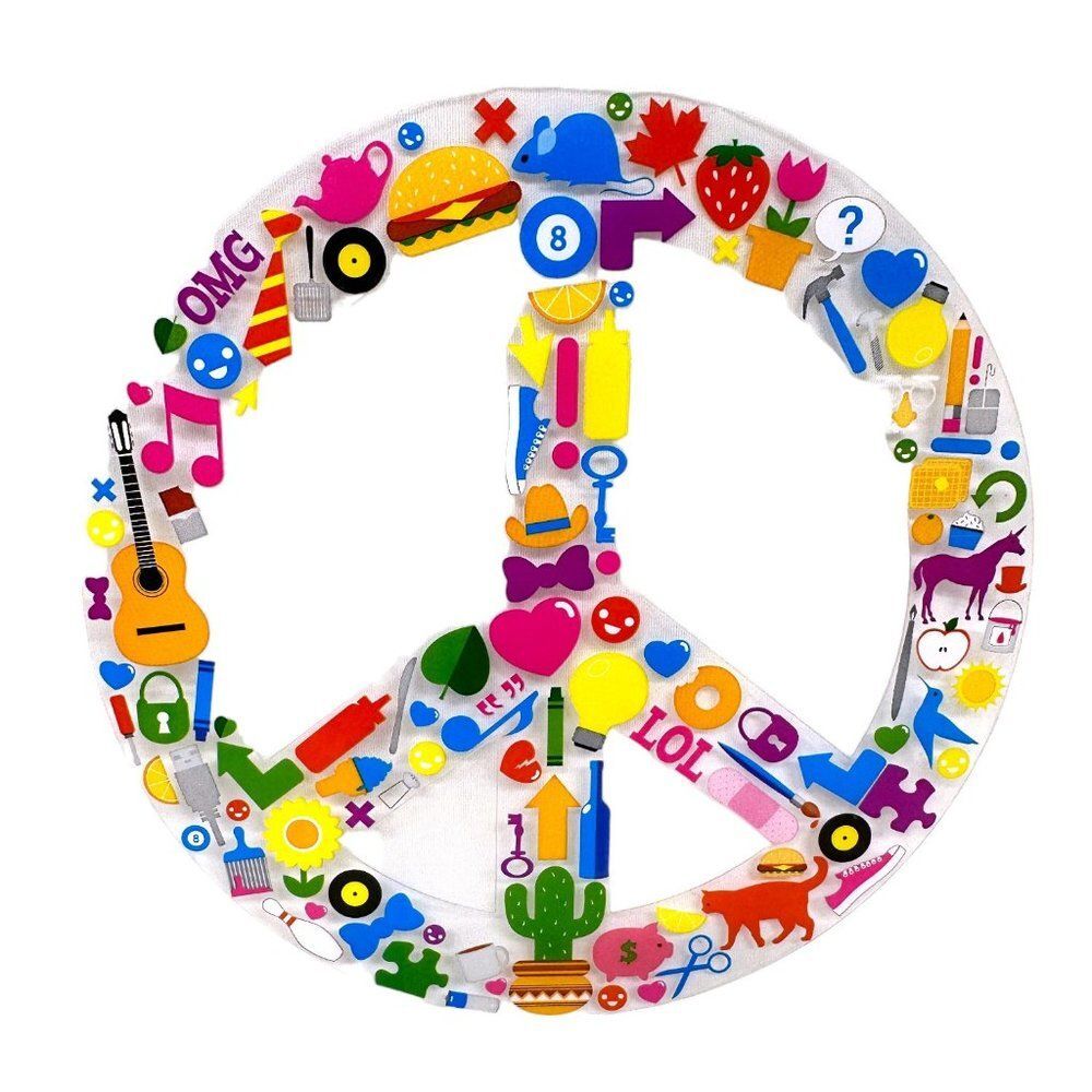 Colorful 6" Peace Sign Sticker